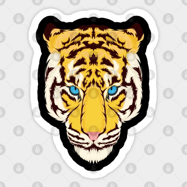 Tiger Head Hand Drawn Sticker by Mako Design 